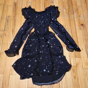 Fame and Partners Black Starry Backless Dress